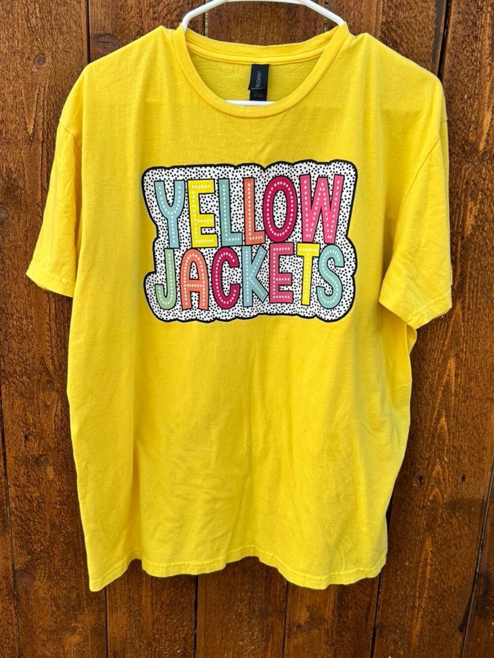 Vibrant Yellow Jackets Graphic Tee - Size L (EUC)